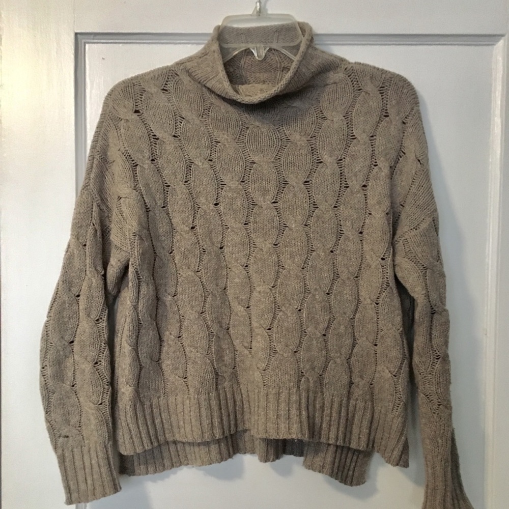 Aerie Sweater Taupe Tutleneck